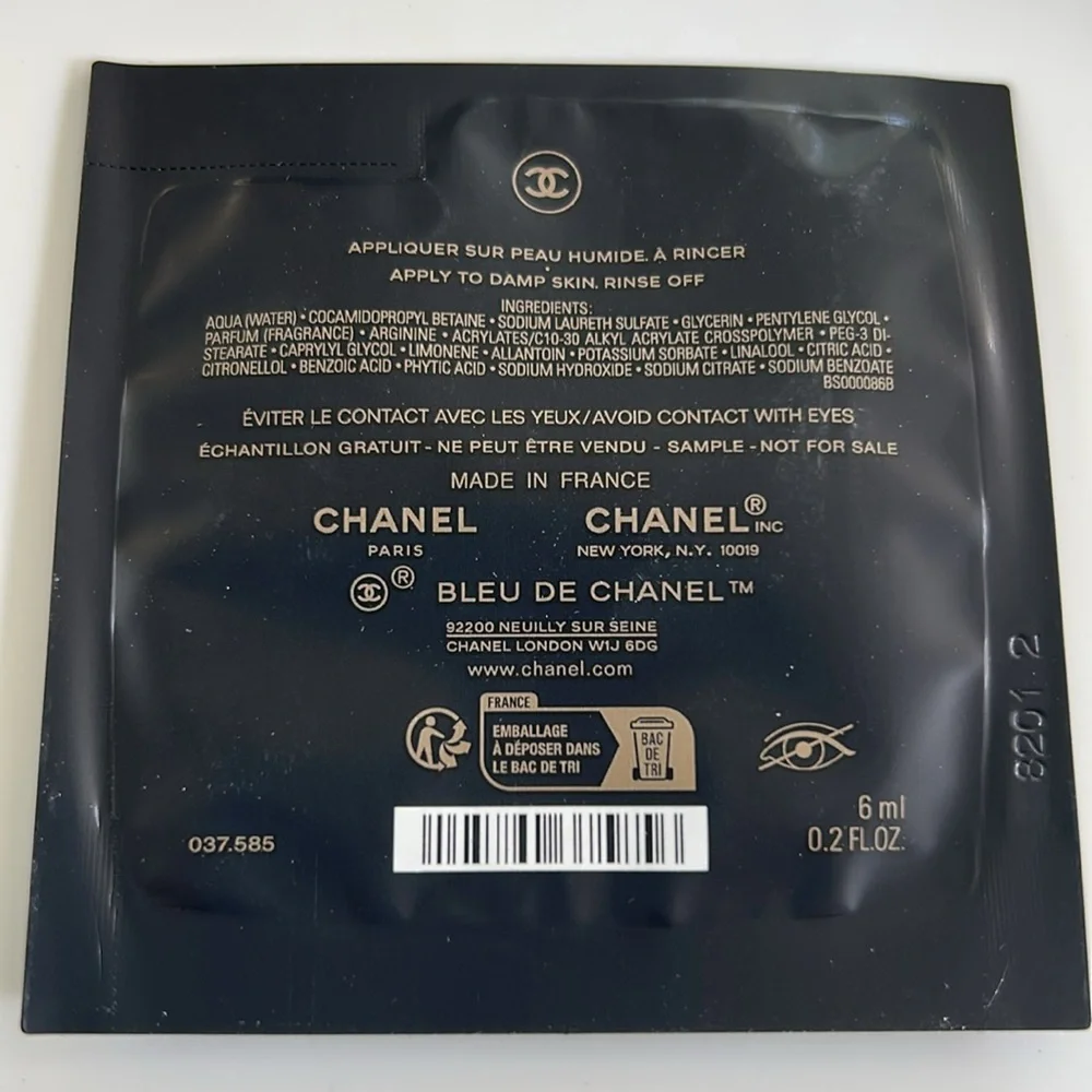 Men’s CHANEL Bleu De Chanel 3 Piece Skincare Trio Sample Set NWT